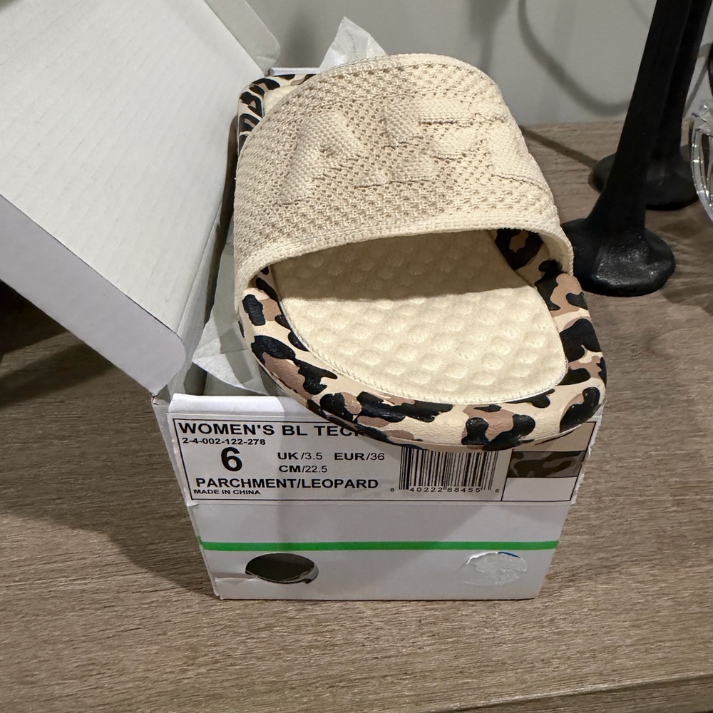 APL Parchment Leopard Slide Sandals